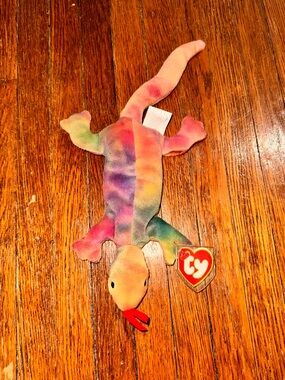 Canadian TY Lizzy Beanie Baby Lizard 1st Gen Tush Tag 3rd Gen Swing Tag